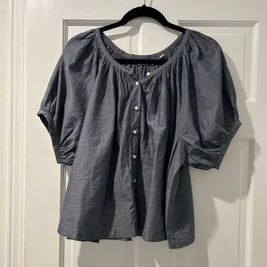 Doen June Top in Chambray, size M